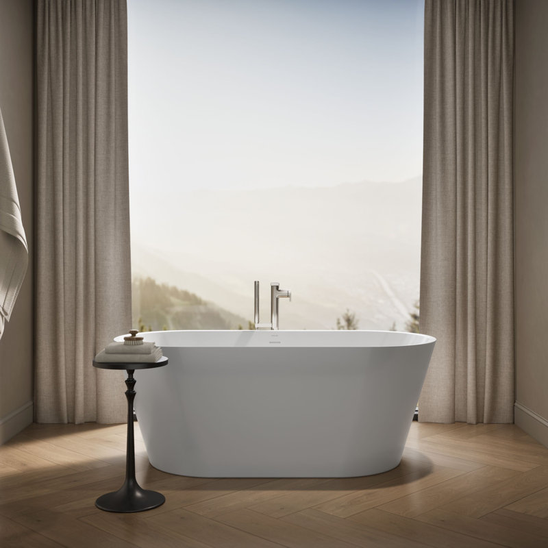 Kohler Evok 66 In. X 30 In. Freestanding Bath With Center Toe-Tap